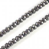 Non magnetic Hematite Beads, Rondelle Faceted, different size for choice, black, Grade A, Hole:Approx 0.7-0.8mm, Length:Approx 16 Inch, Sold By Strand